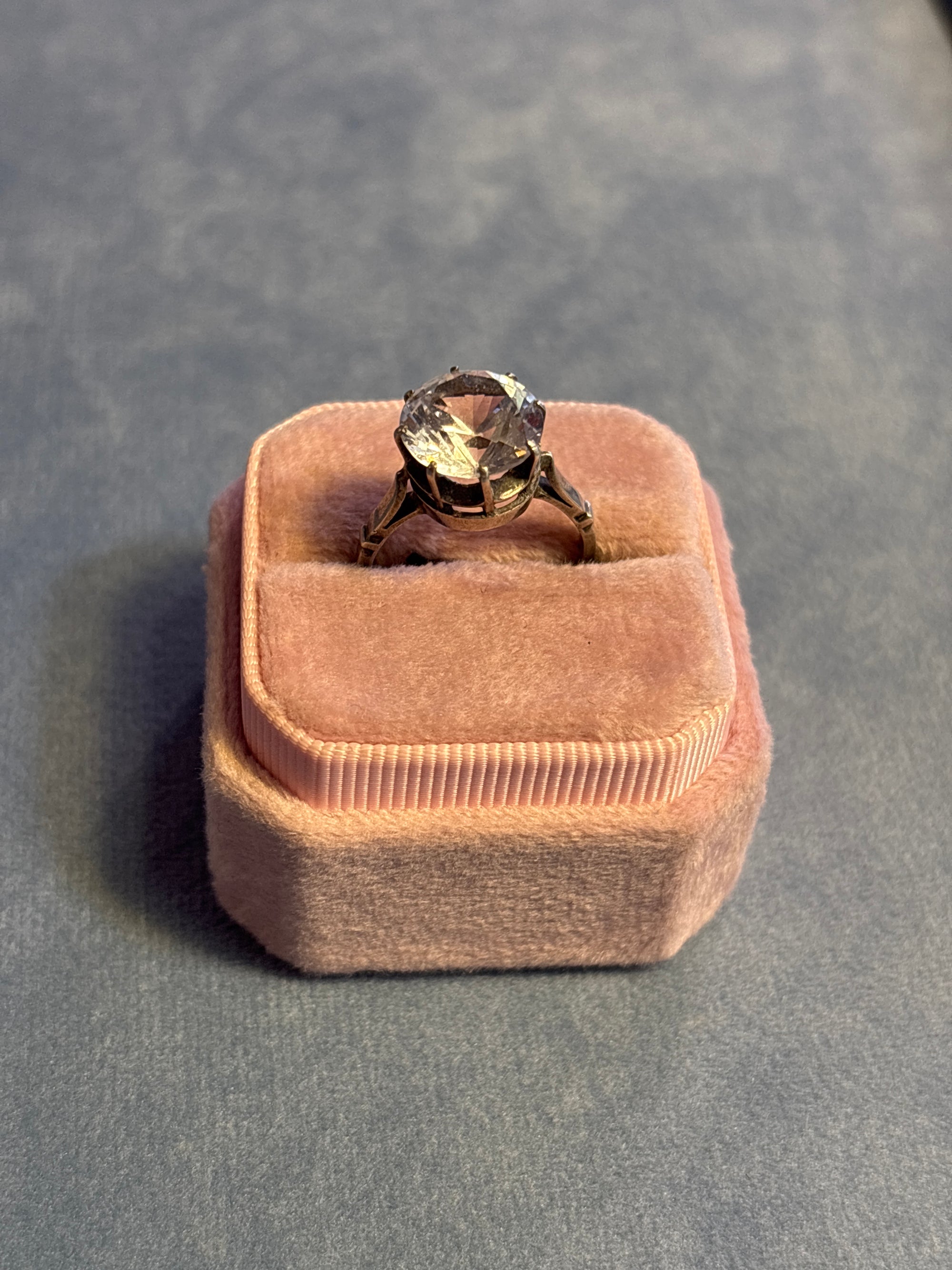Silver quartz solitaire ring 55FR 240