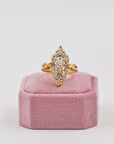 Beautiful gold-plated marquise ring