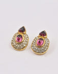 Cute golden and pink earrings clip