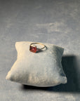 1930s Silver Solitaire Ring with Purple Glass