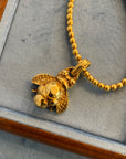 1970s Bee Necklace in Golden Galvanized Resin