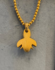 1970s Bee Necklace in Golden Galvanized Resin