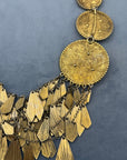 1970s Golden Flower Statement Necklace