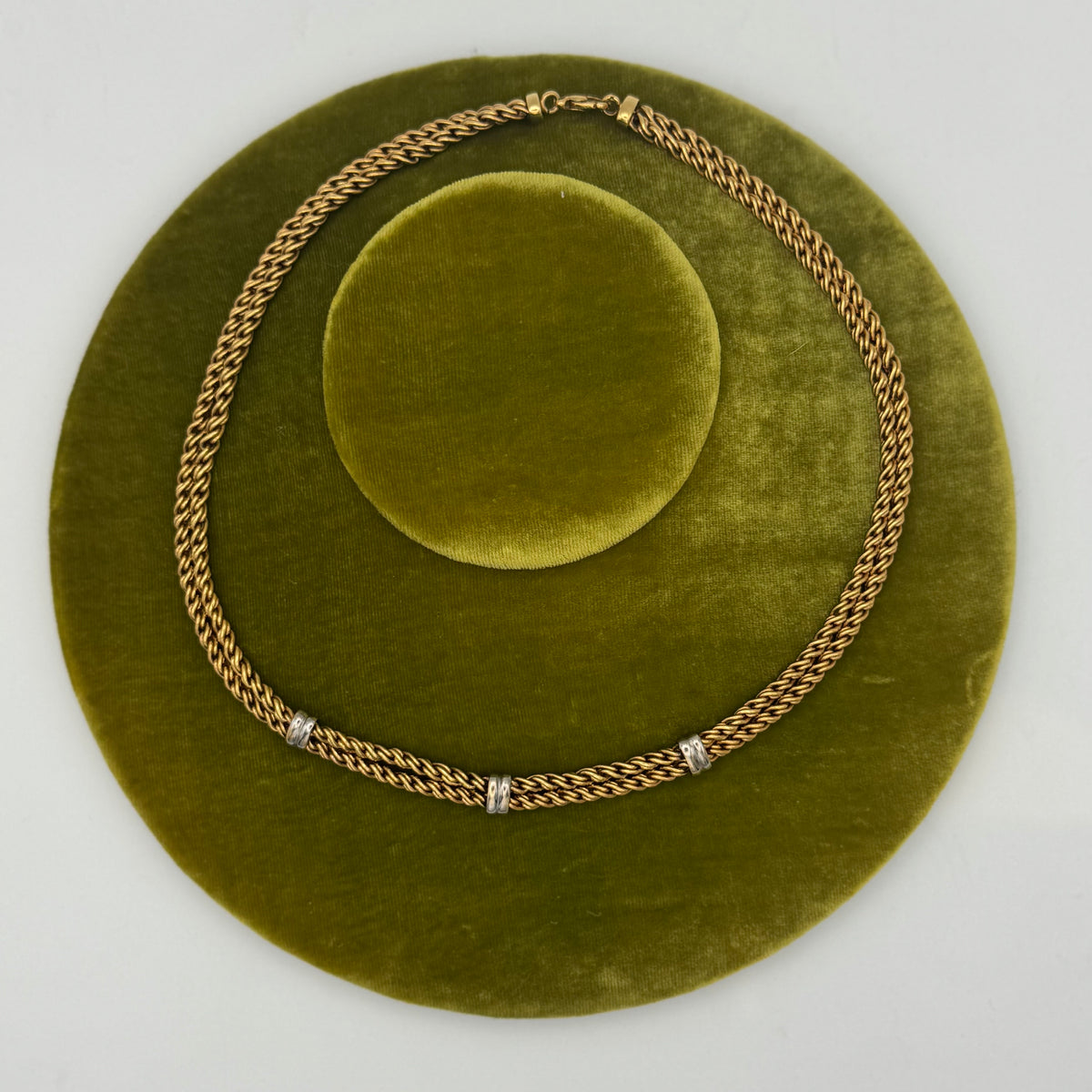 1980s Gold-Plated Double Twist Chain Necklace