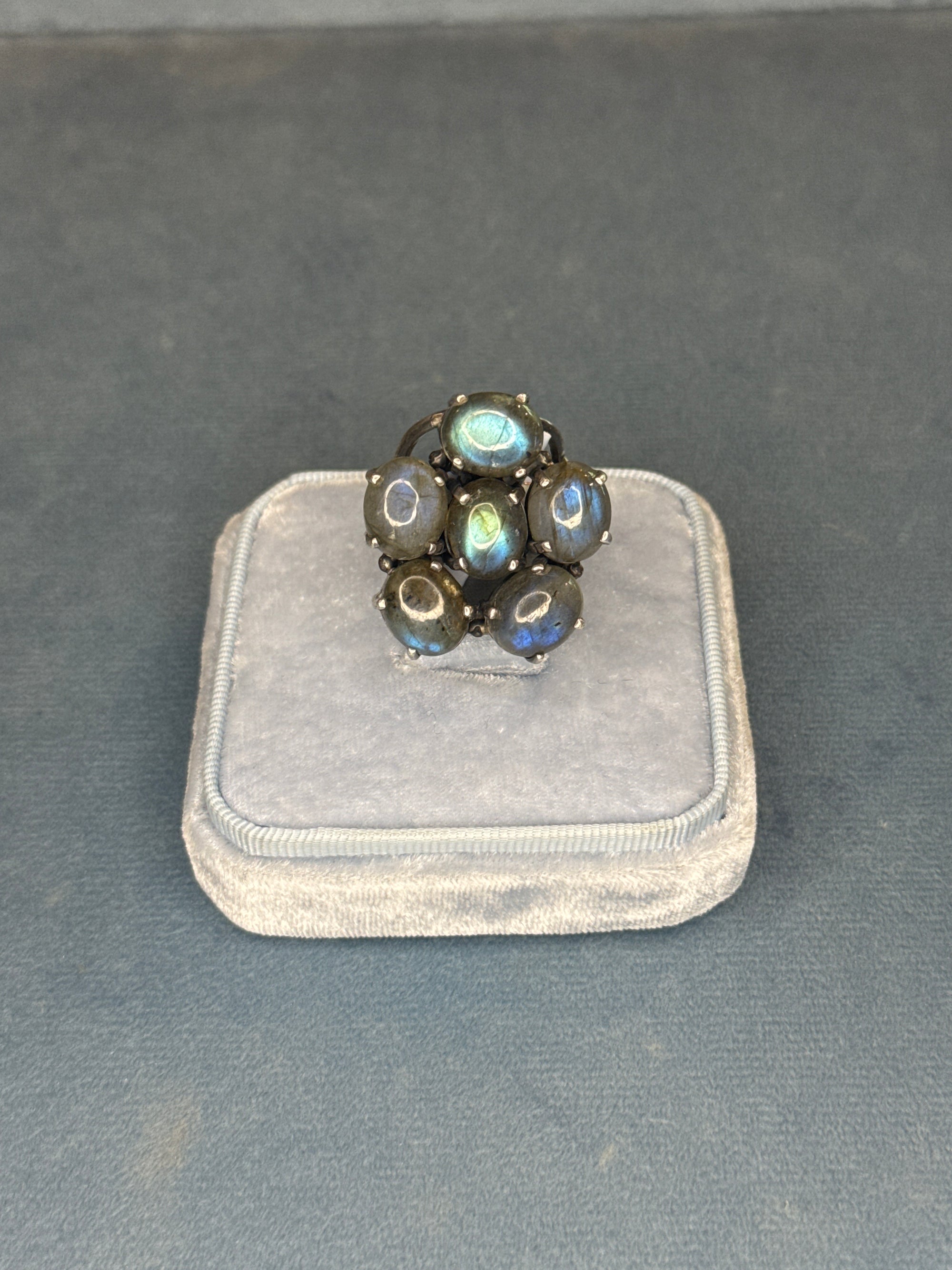 Labradorite silver flower XL ring 280