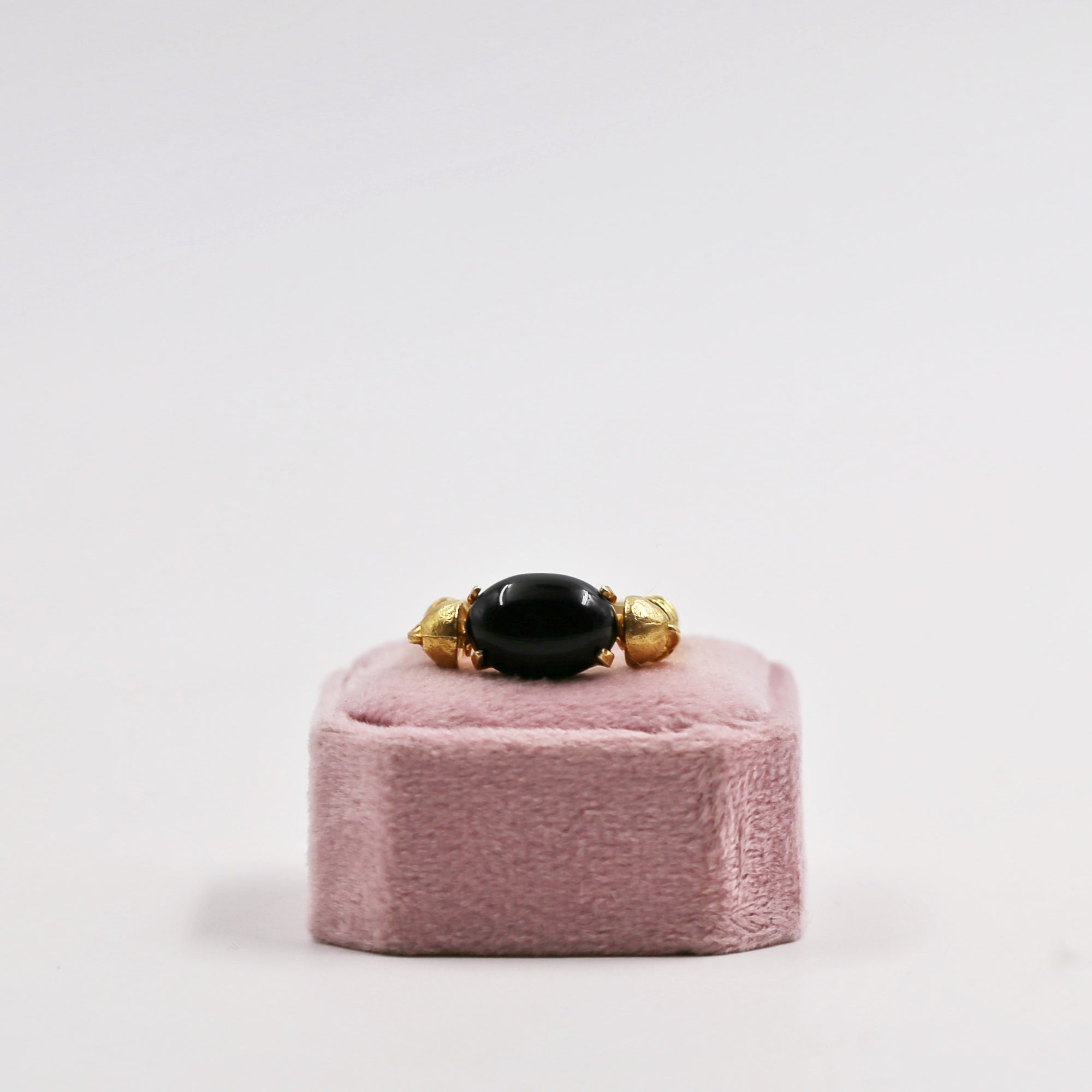 Gold-plated silver black and blue ring