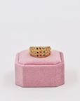 Cute gold-plated and spinel band ring