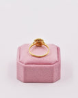 Cute square gold-plated ring