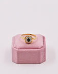 Cute square gold-plated ring