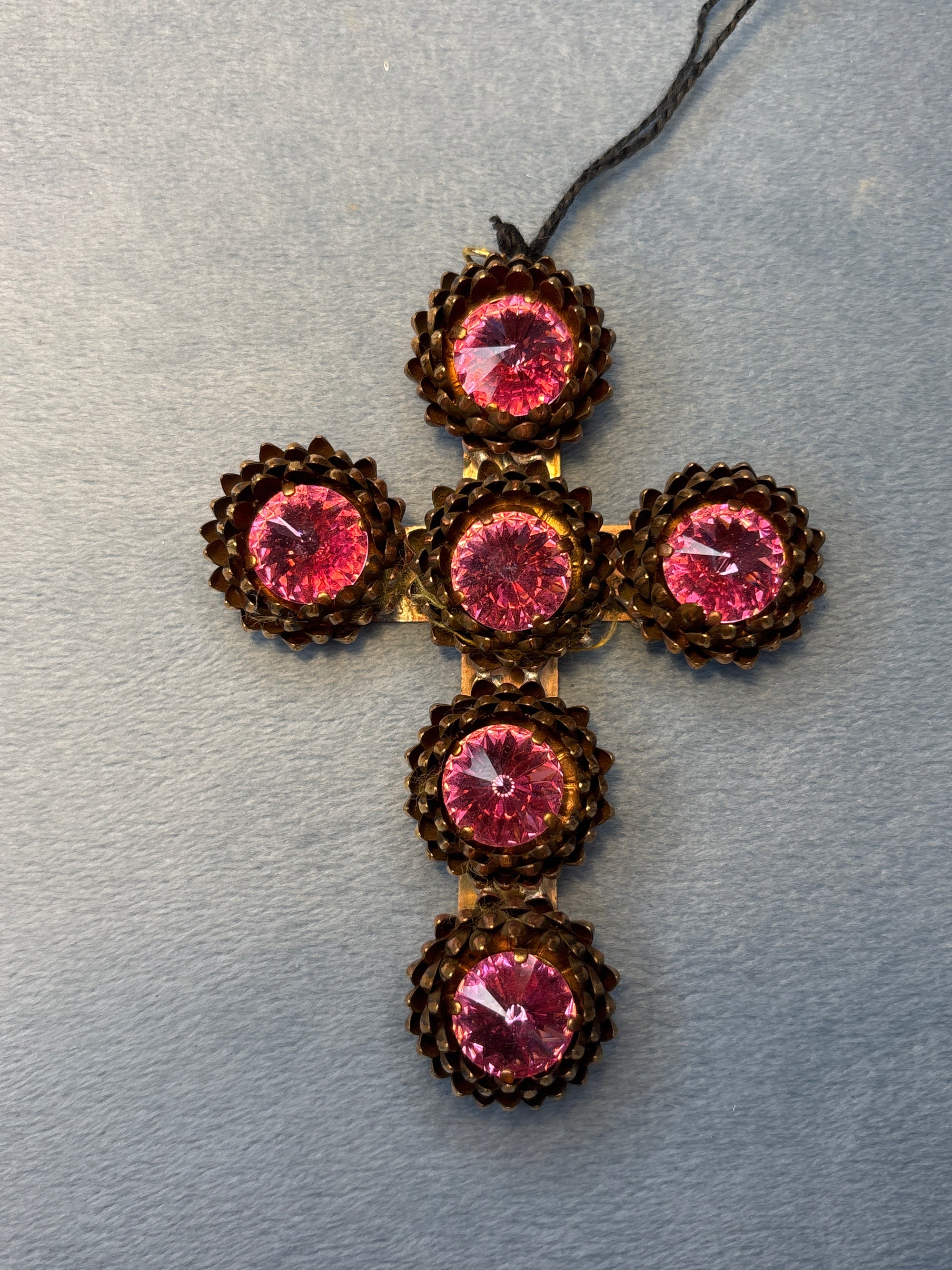 NA Pink Floral Cross Pendant 350