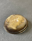 Mother of pearl cameo Angleterre silver Brooch 450