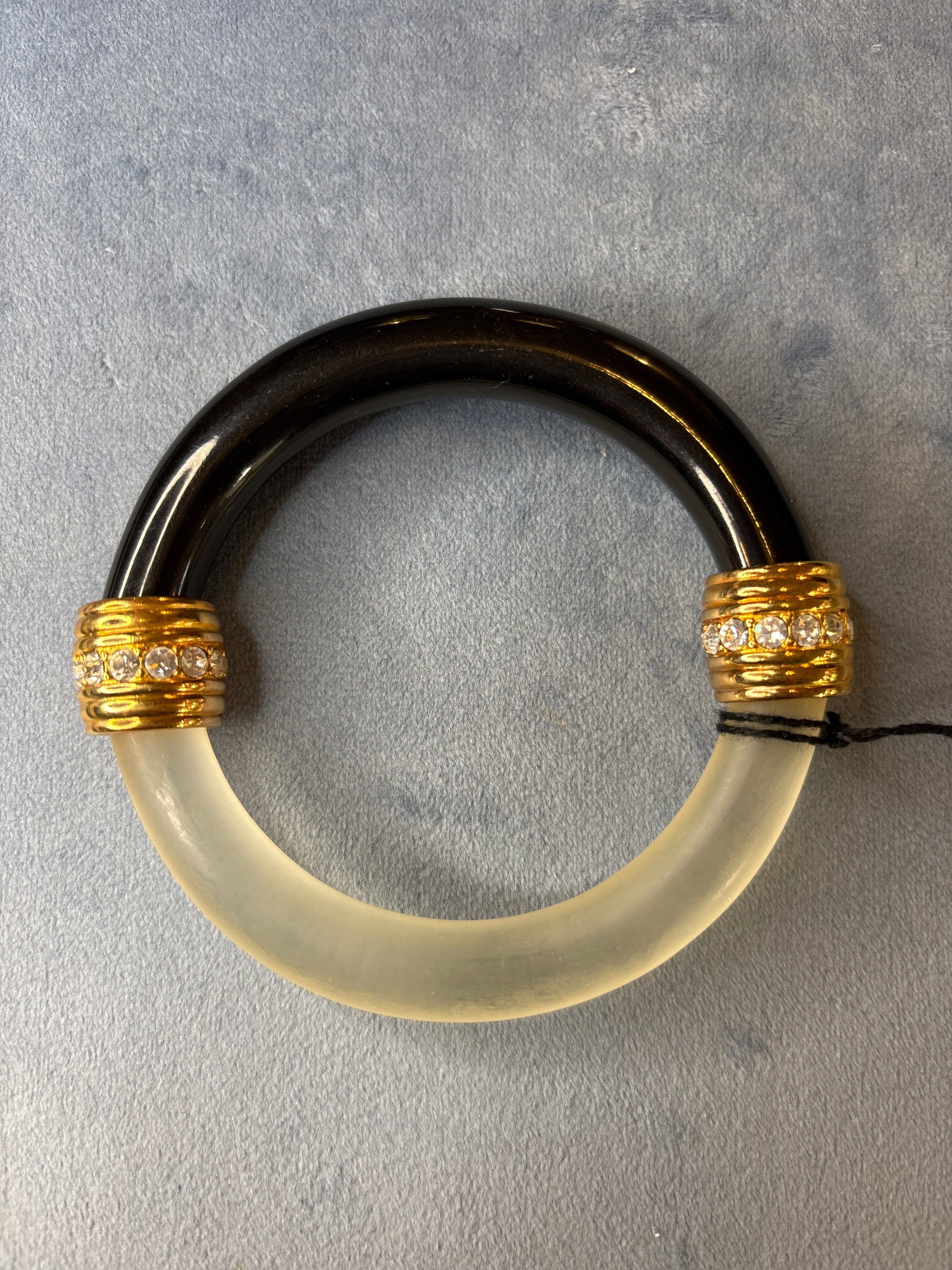 Golden black transparent lucite bangle bracelet 159