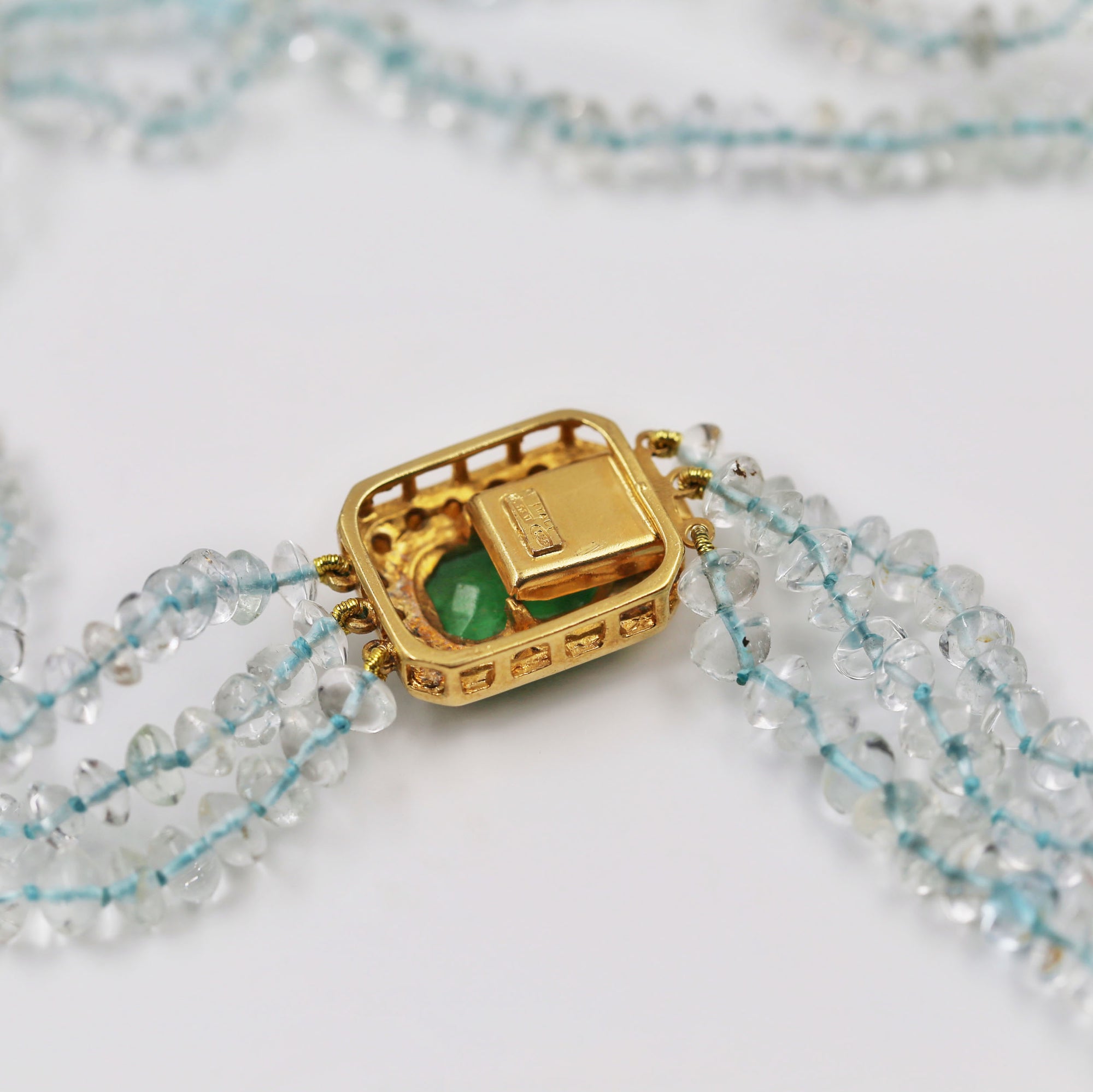 Gold-plated silver and aquamarine pearls