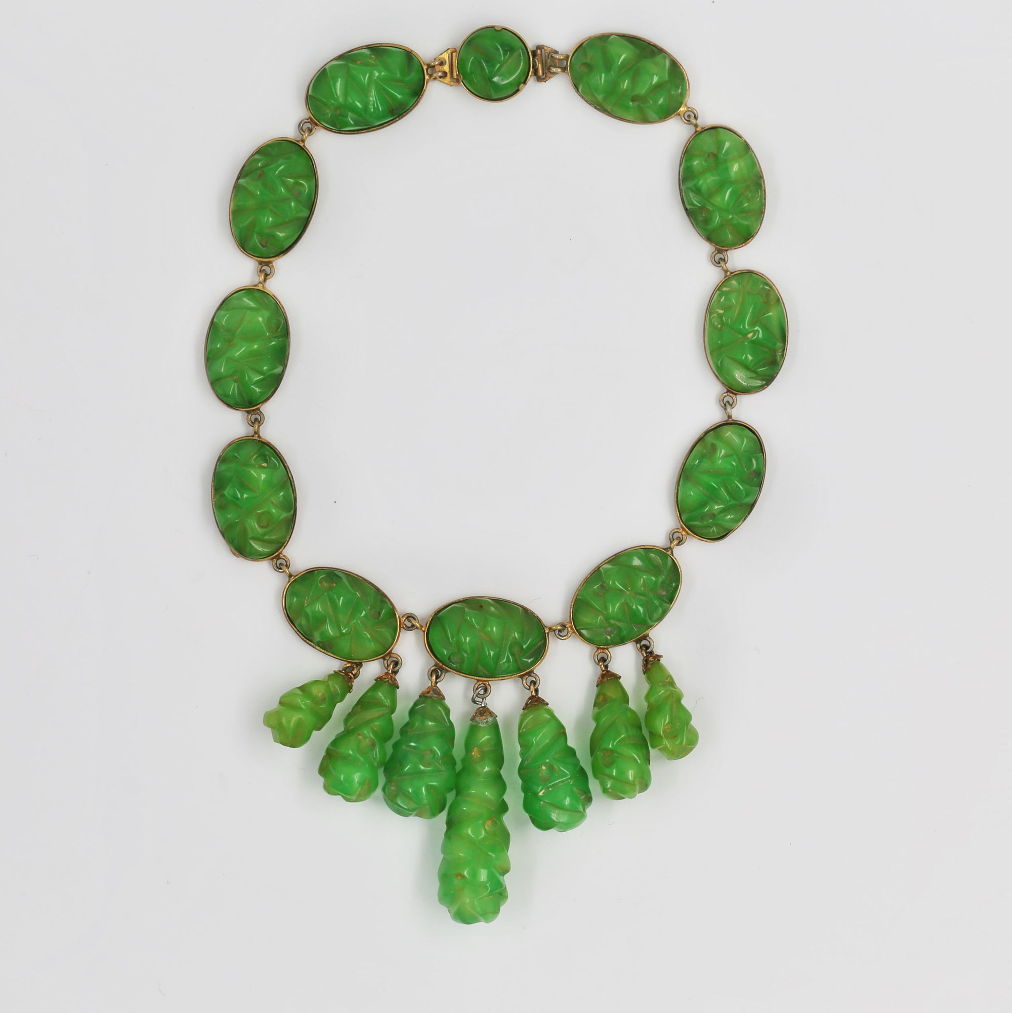 Beautiful and unique golden bakelite necklace