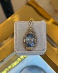 Jugendstil openwork blue spinel and silver pendant