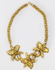 Golden orchid necklace