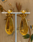 « Sonia Rykiel » leaf golden dangly clips