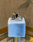 Square amethyst silver ring