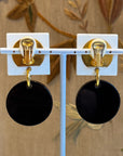 “Celine” black and white dangly clips