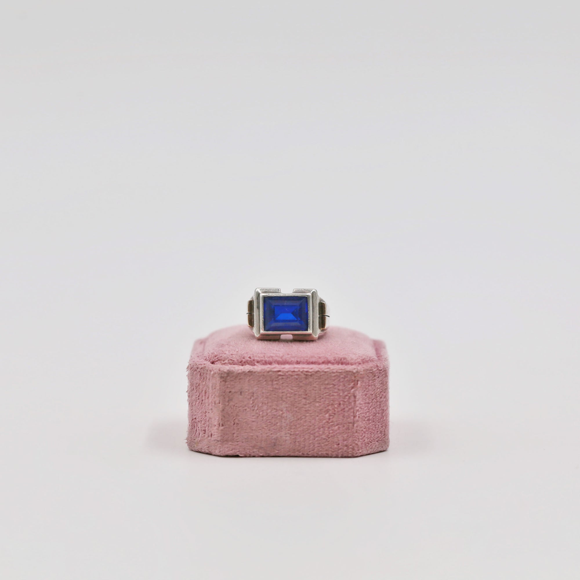 Silver and spinel tank ring