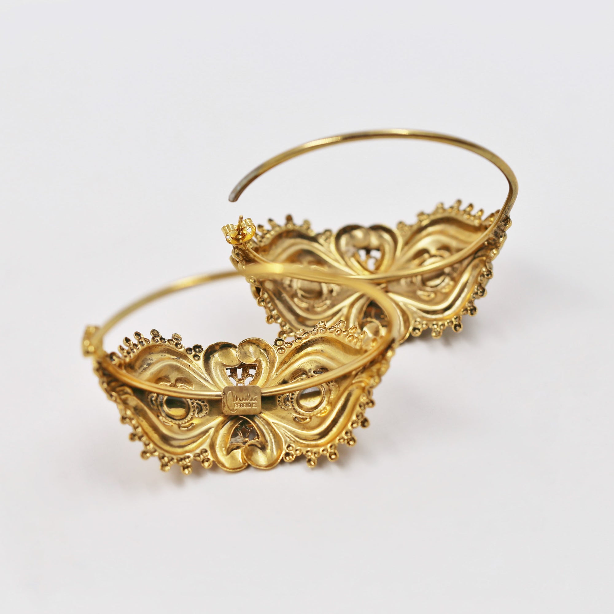 &quot;Mulu Reggio E.&quot; openwork golden hoops