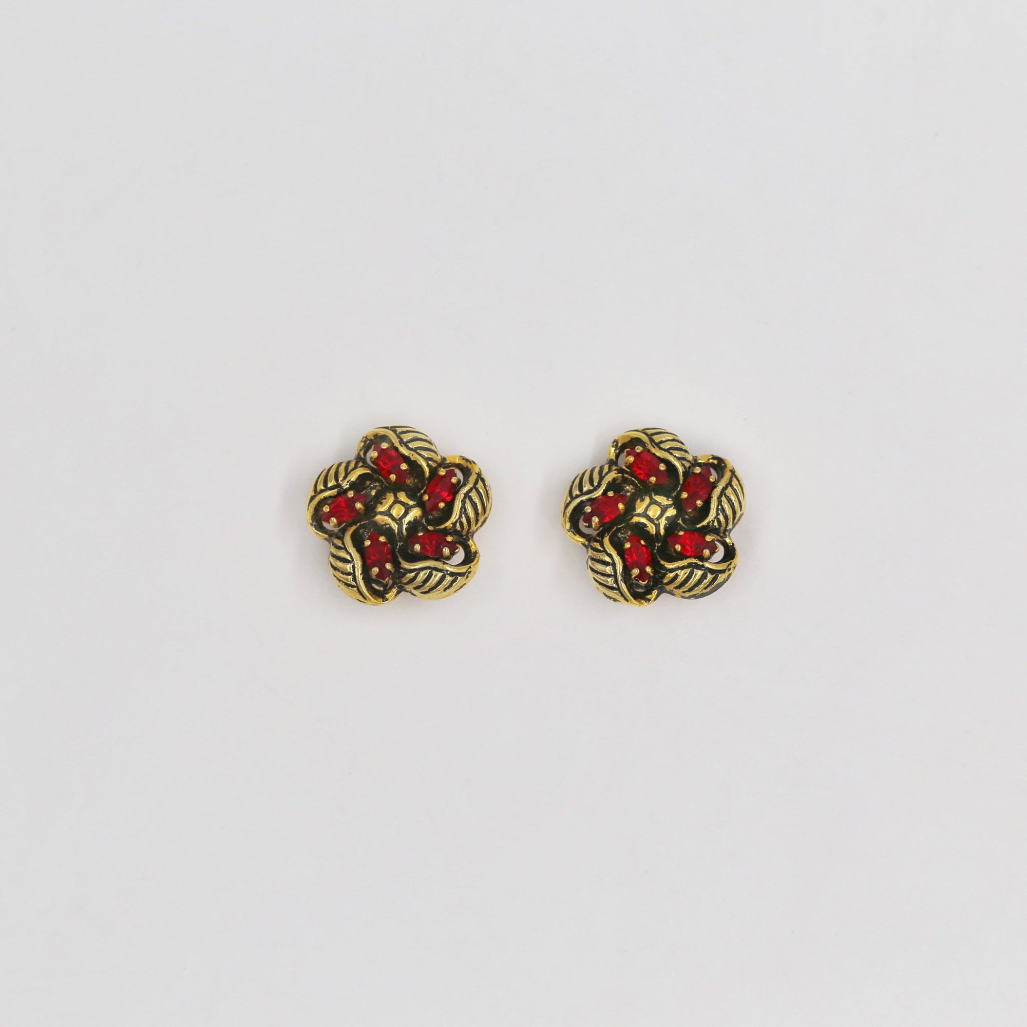 Cute golden and red flower clips