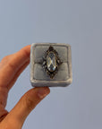 Jugendstil style aquamarine and silver ring