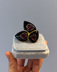 « HR » Black and purple brooch