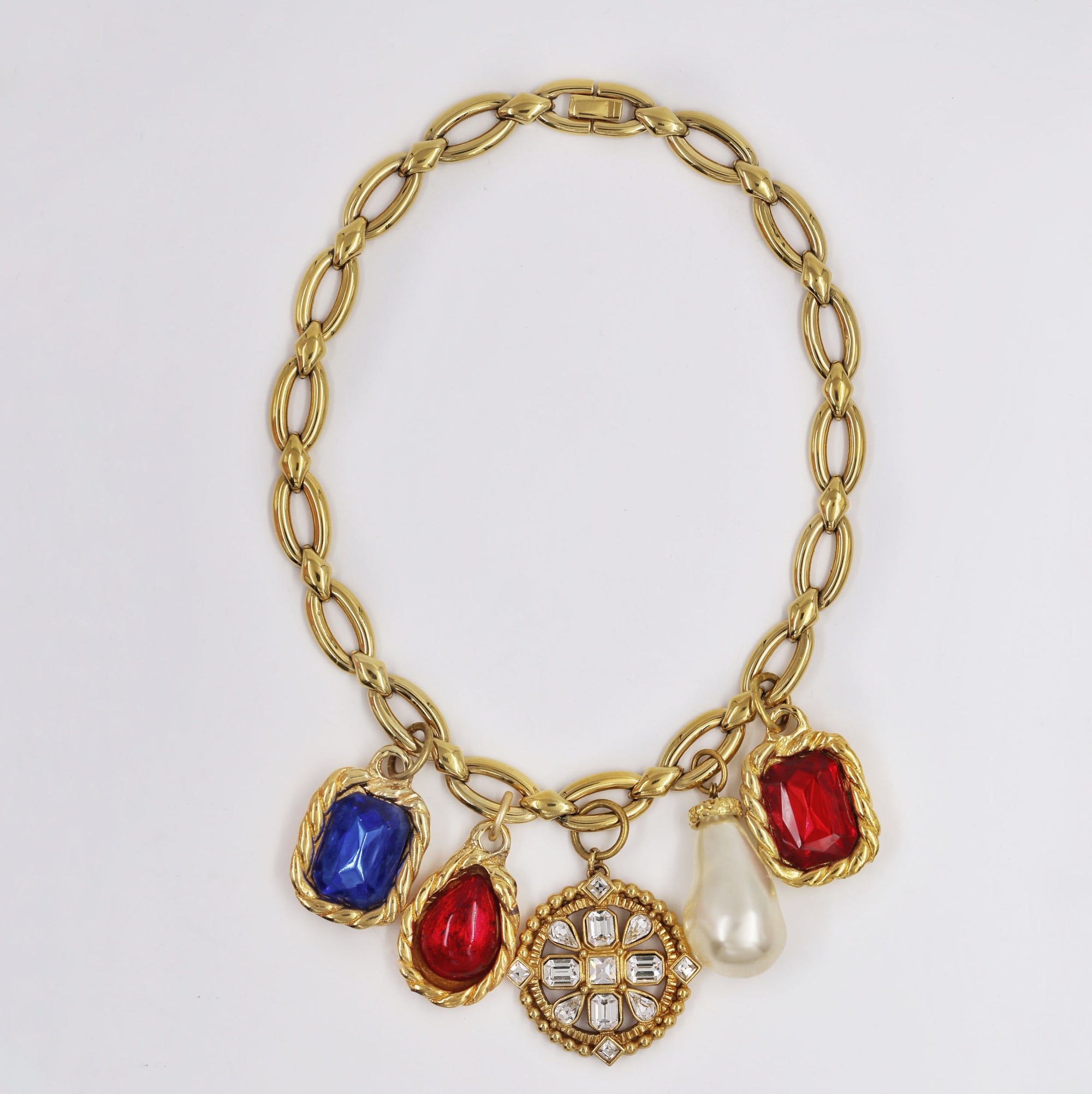 Upcycled Italian charms and goldplated necklace