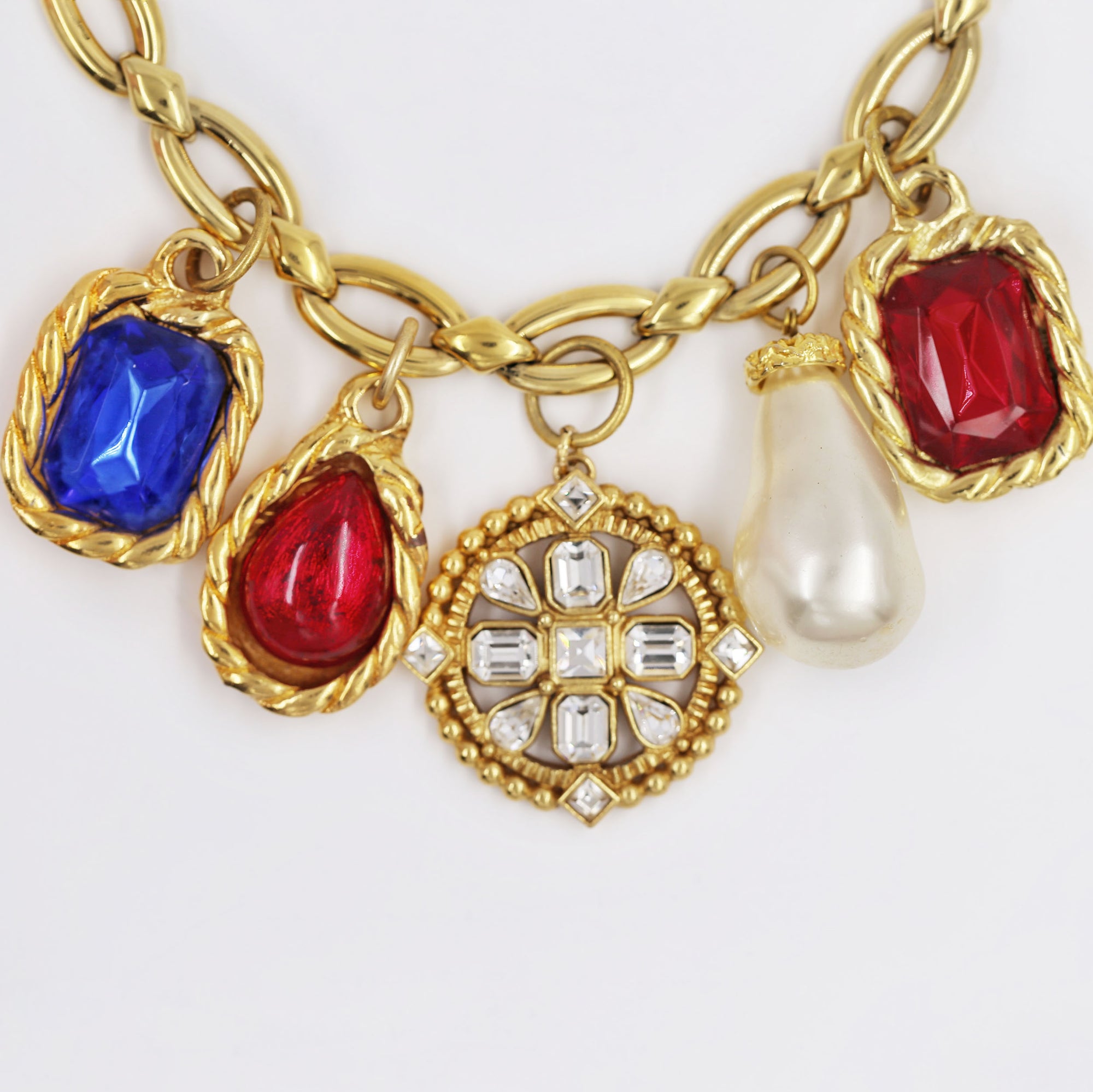 Upcycled Italian charms and goldplated necklace