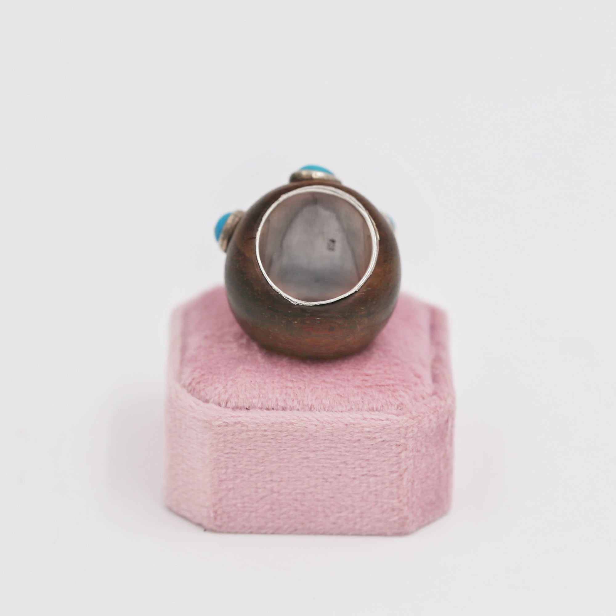 Amazing wood and turquoise rings