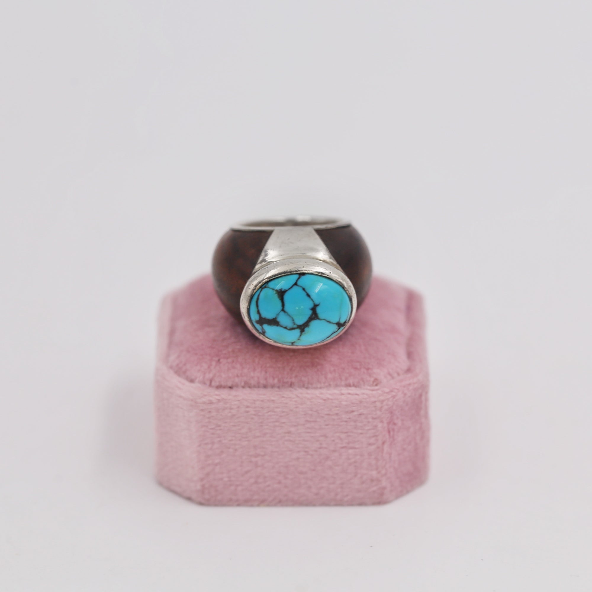 Amazing wood and turquoise rings