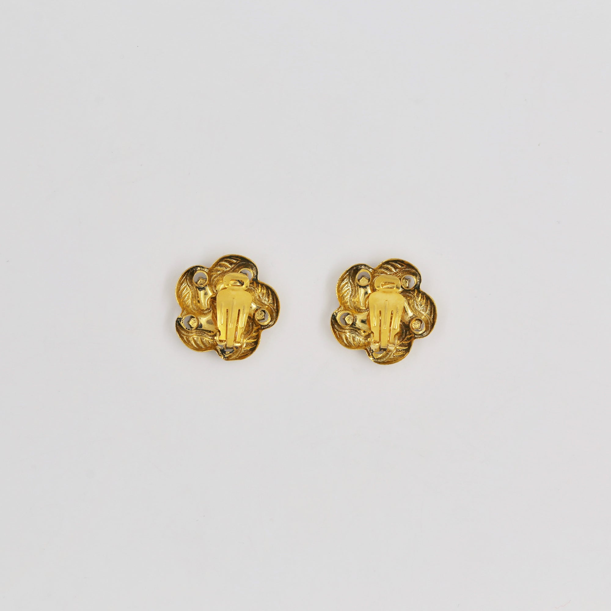 Cute golden and red flower clips