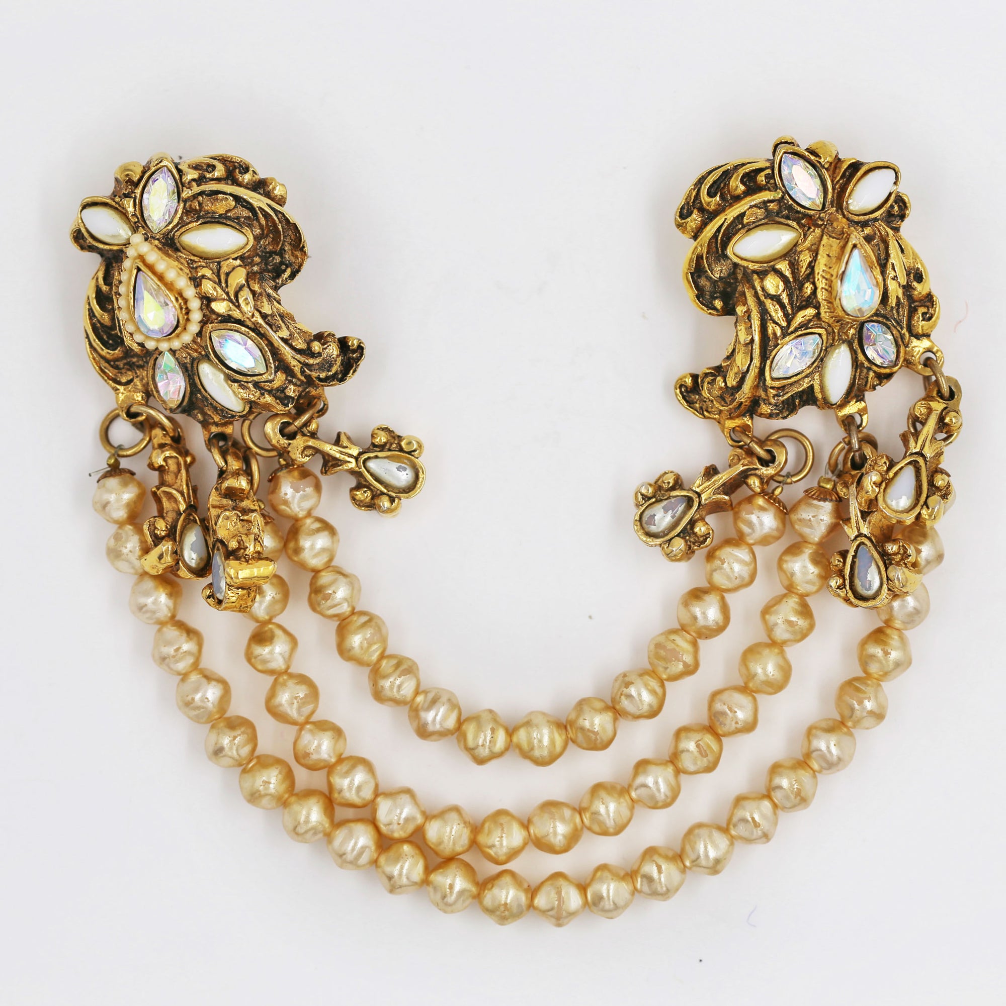 Satellite doble golden brooches