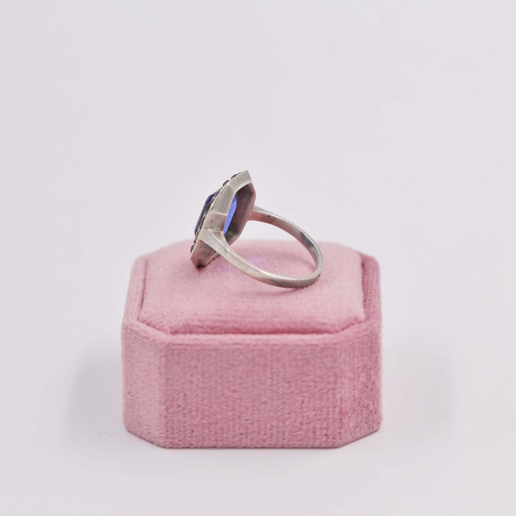 Beautiful blue and silver ring