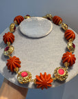 Pink and orange cocktail necklace