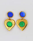 "Yves Saint Laurent - Rive gauche" green and blue golden hearts clip