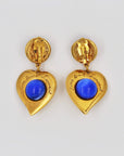 "Yves Saint Laurent - Rive gauche" green and blue golden hearts clip