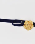 "Viva Paquita" gold flower ruban necklace