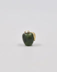 Cute golden apple pendant with green stone