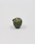 Cute golden apple pendant with green stone