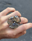 Brutalist Silver and Citrine Ring