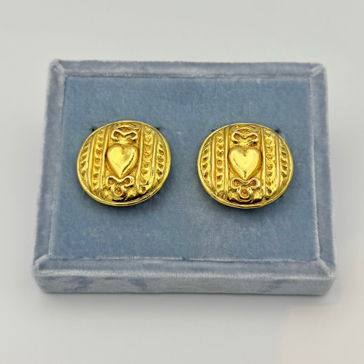 Céline T Saxe Gold-Tone Heart Clip Earrings