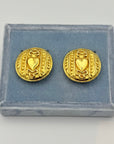 Céline T Saxe Gold-Tone Heart Clip Earrings