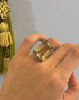 Citrine Statement Solitaire Ring in Silver