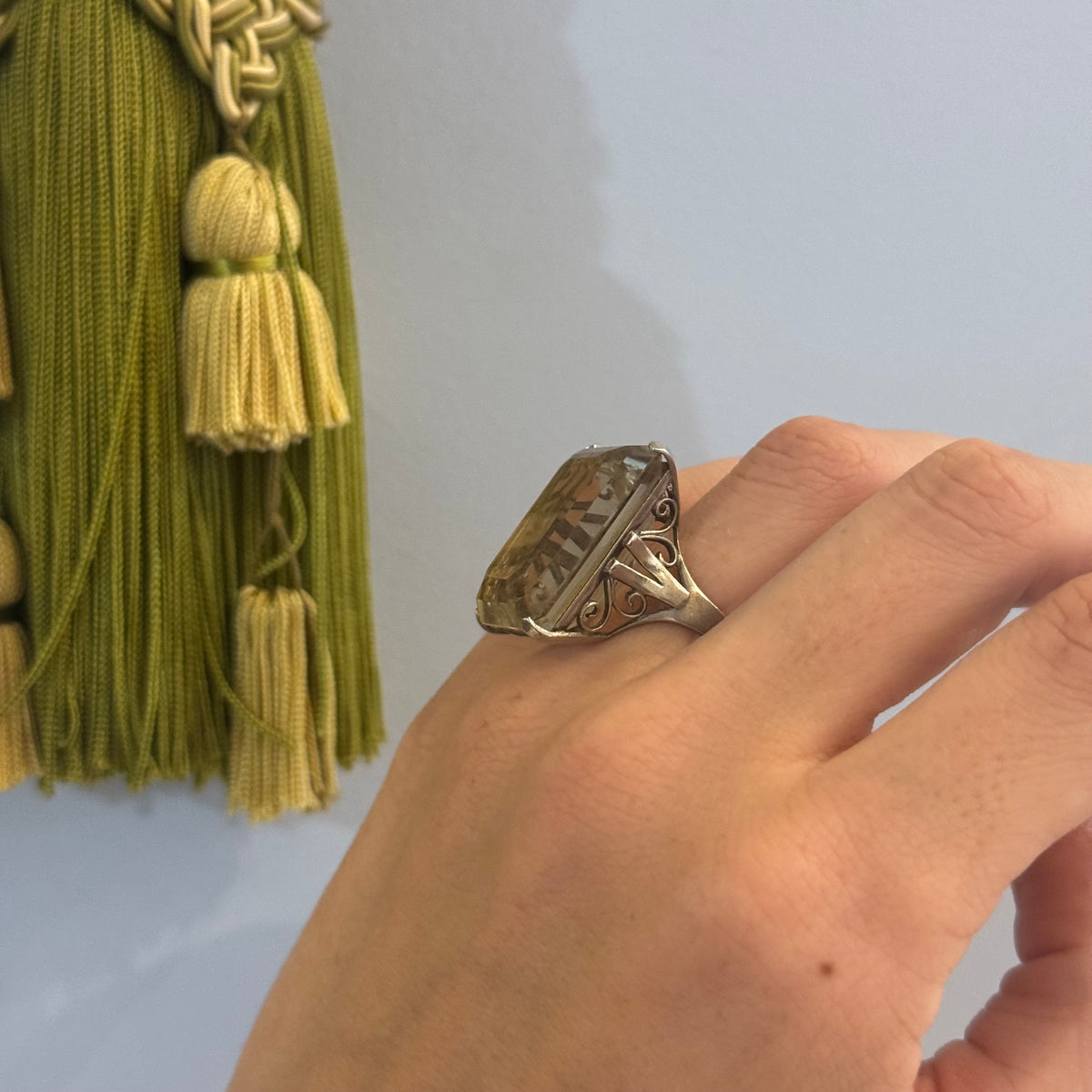 Citrine Statement Solitaire Ring in Silver