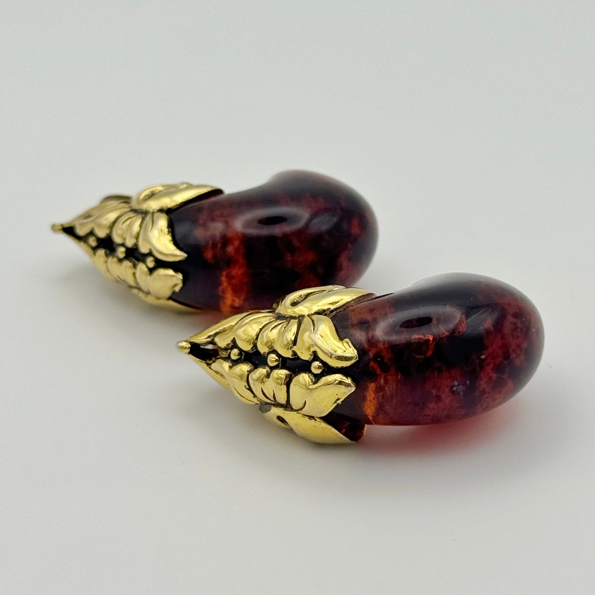 Couture Style Resin Hoop Clip-On Earrings