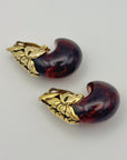 Couture Style Resin Hoop Clip-On Earrings