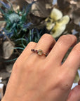 Cute tiny ring with citrine and tourmaline