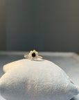 Daisy Cluster Ring in Silver and Sapphire